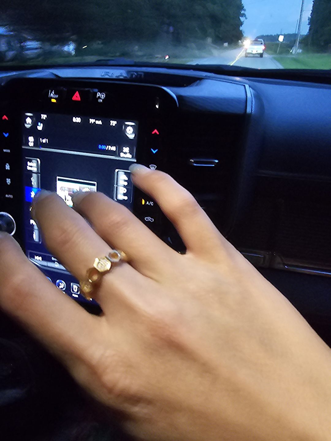 Customer photo review of Gold & Crystal Honeycomb Ring