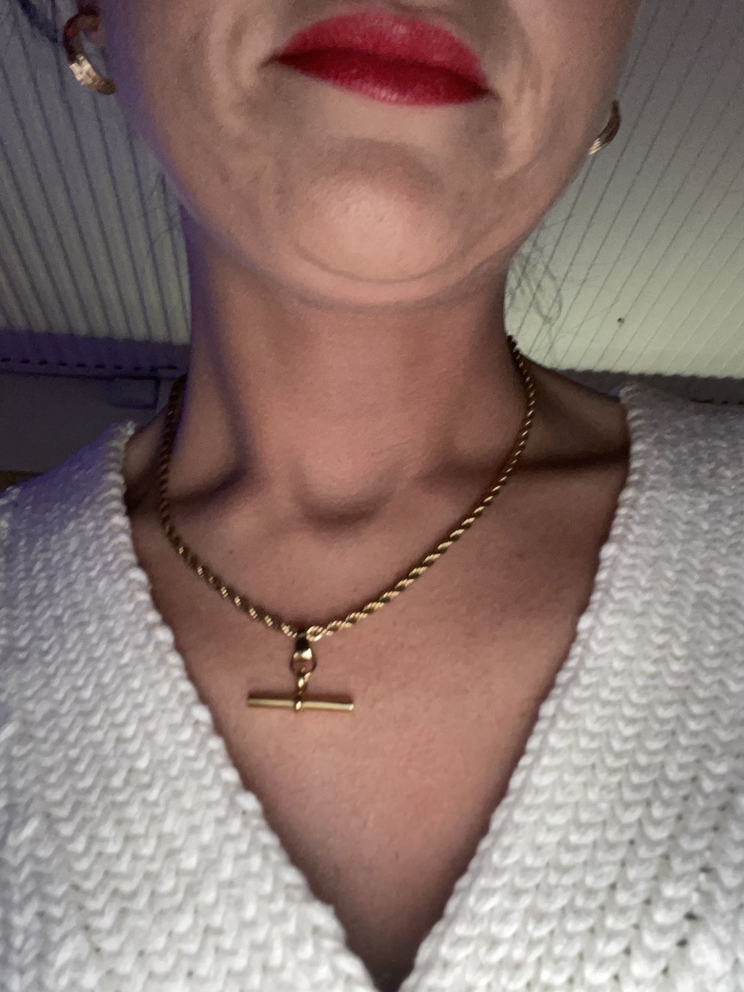 Customer photo review of The Piha T-Bar Necklace