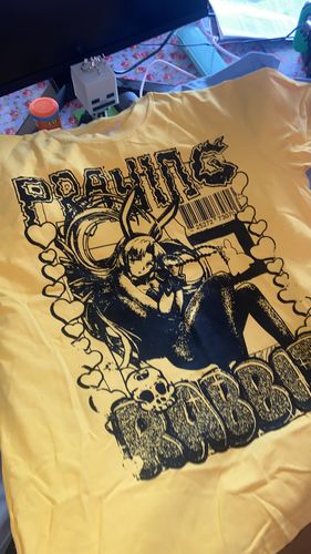 Customer photo review of Praying Anime Tee (Sky Blue)