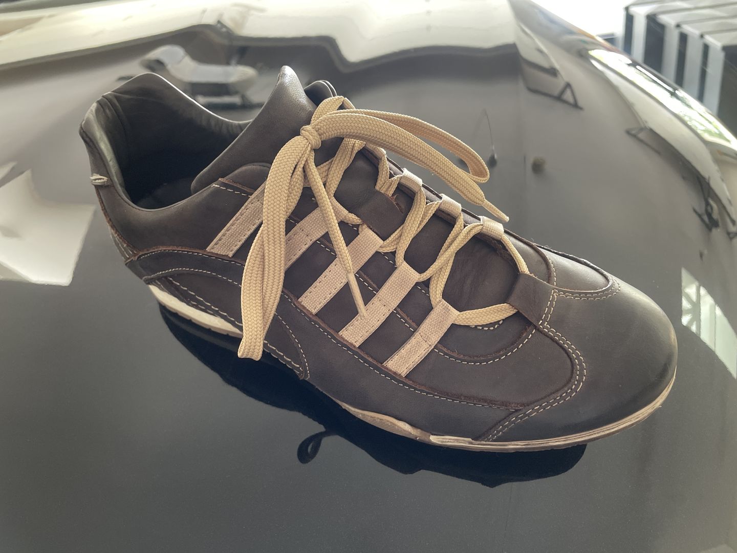 Customer photo review of **NEW** Men's GrandPrix Sneaker in Vantage Espresso (Deepest Brown)