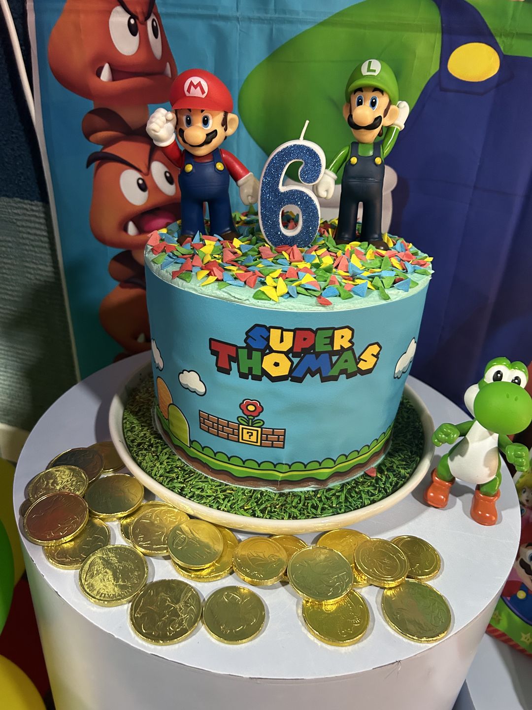 Customer photo review of Personalised Super Mario Brothers Inspired - Edible Icing Cake Wrap