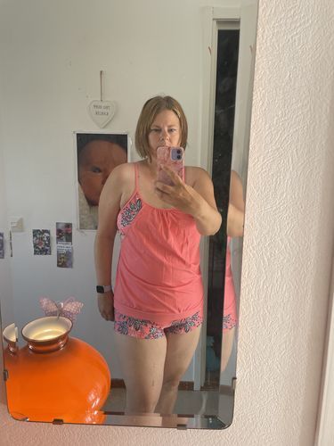 Customer photo review of Tankini na ramiączkach z nadrukiem w kwiaty i liście
