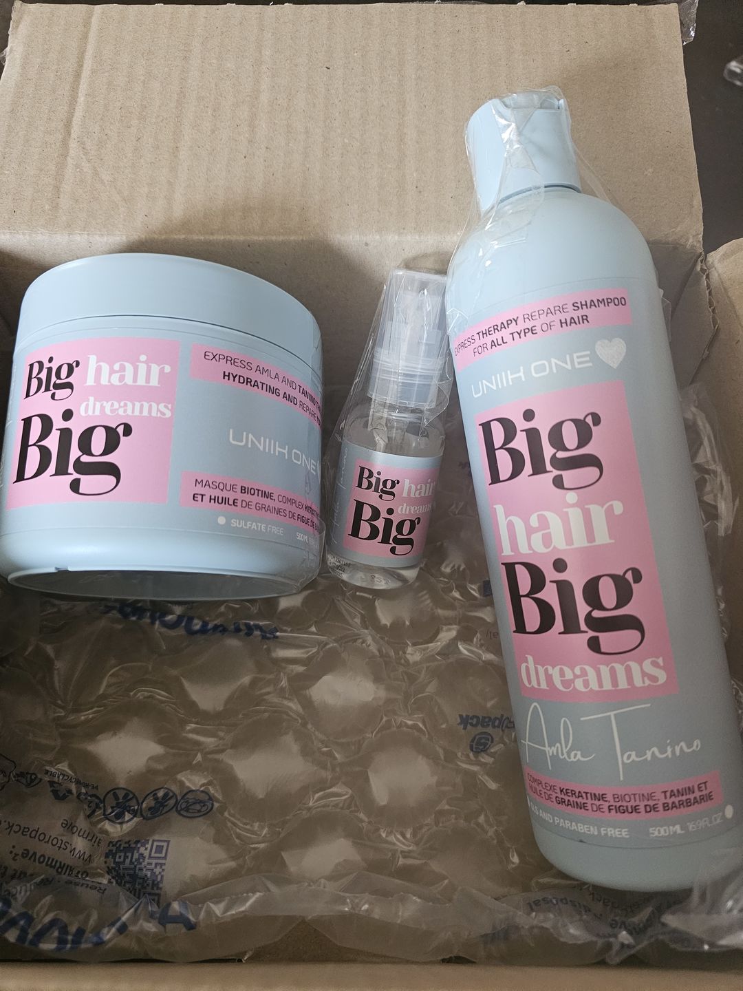 Customer photo review of Gamme Amla Tanino - Kit complet - Shampooing, masque et sérum