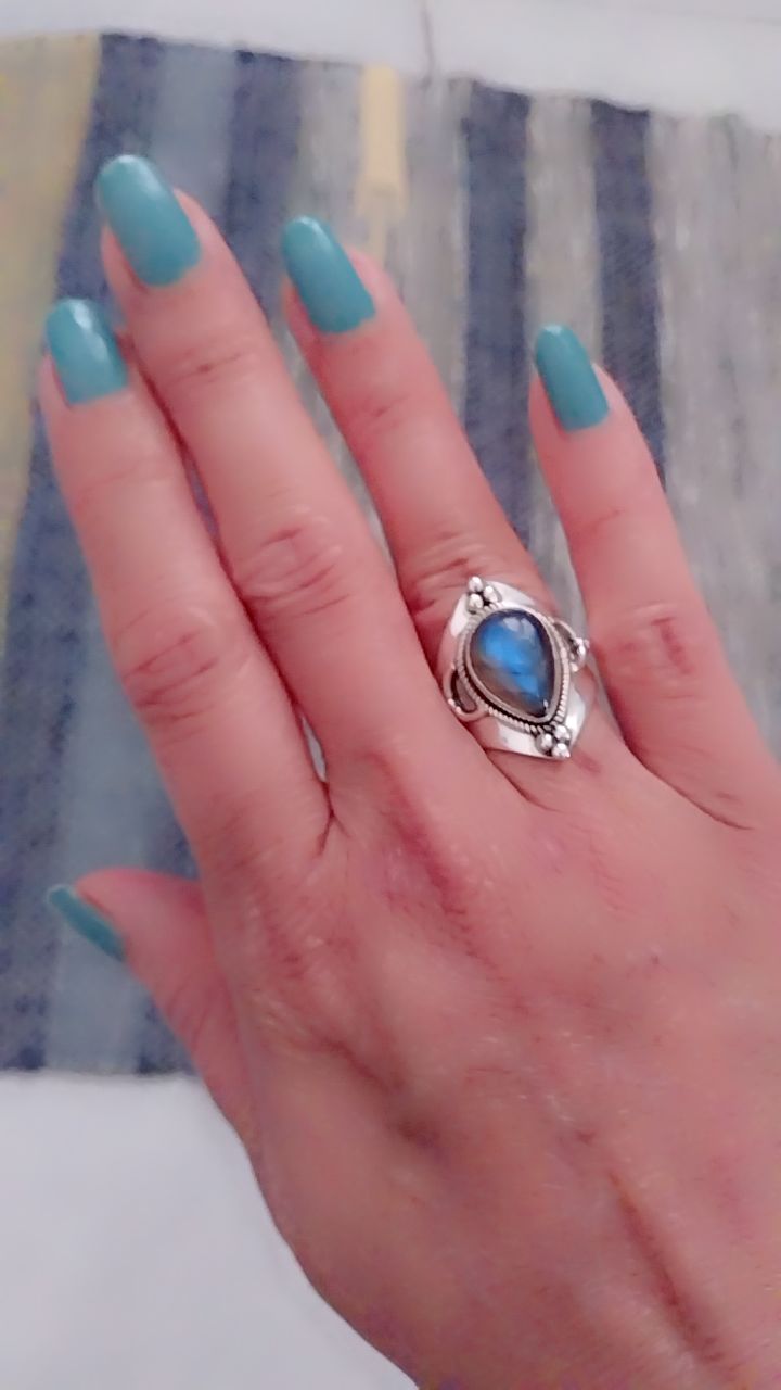 Customer photo review of Teardrop Labradorite Ring Sterling Silver