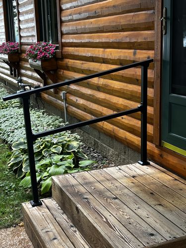 Customer photo review of Indoor/Outdoor Handrail Kit for Stairs 4 Steps