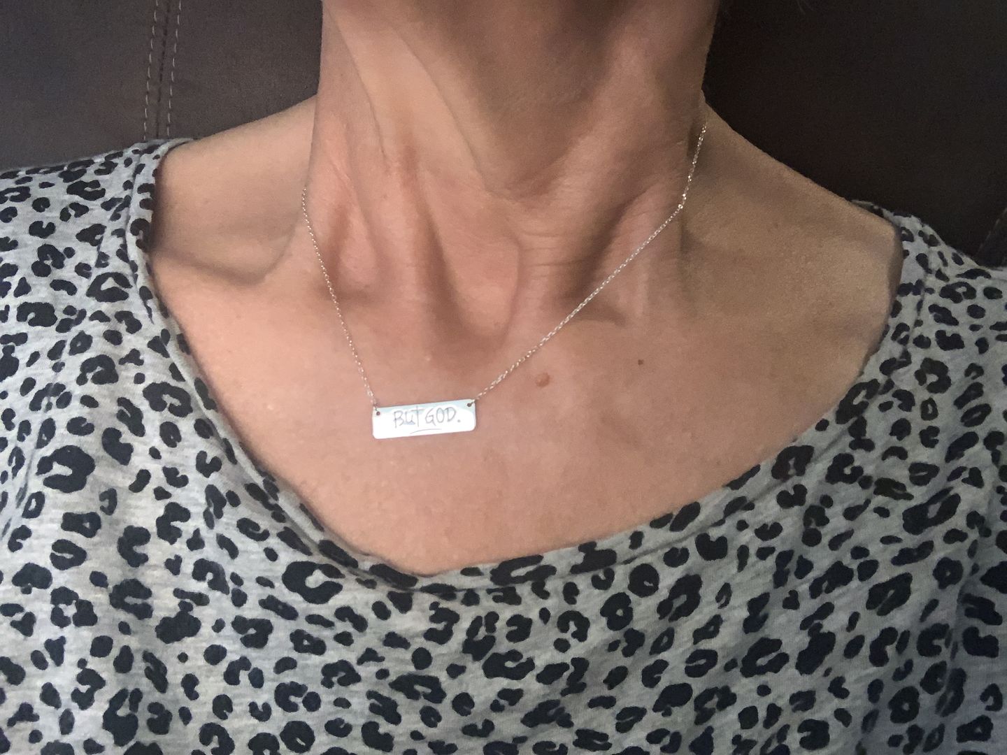 Customer photo review of but God necklace