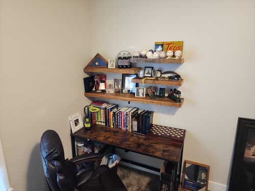 Customer photo review of RECLAIMED WOOD FLOATING SHELVES