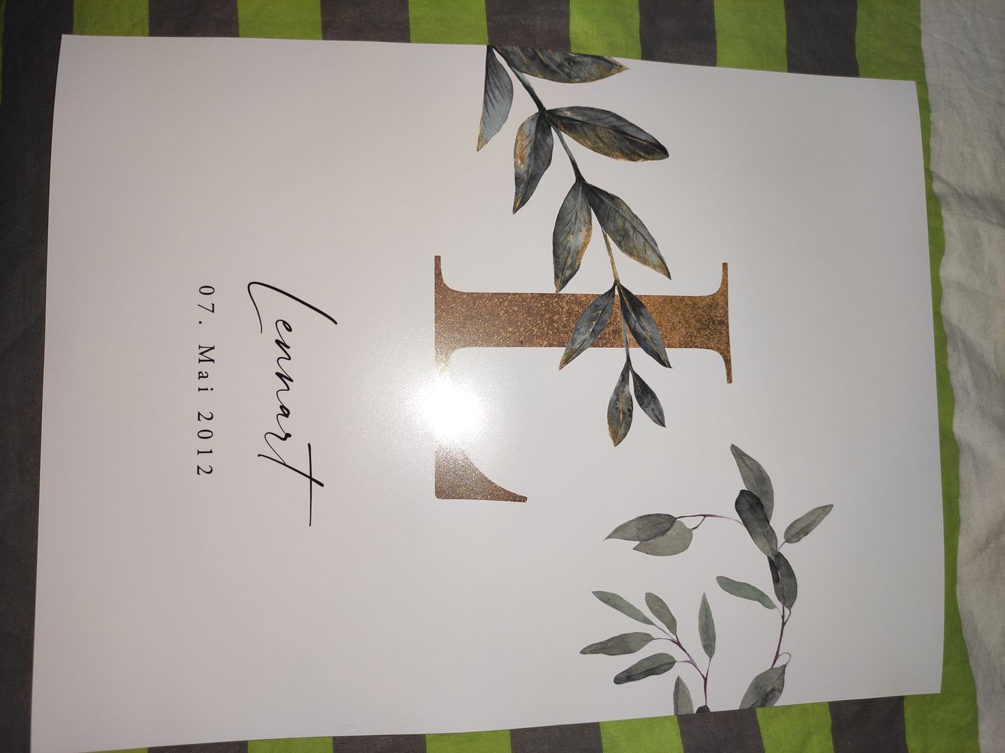 Customer photo review of Personalisierbares Namensposter mit Buchstaben