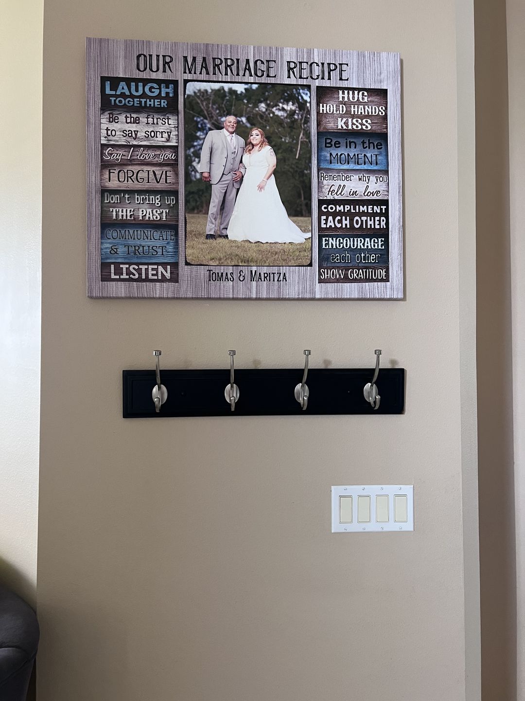 Customer photo review of Personalized Canvas Prints Custom Couple Photo and Name - For Our Forever Love - Marriage Recipe Dem Canvas