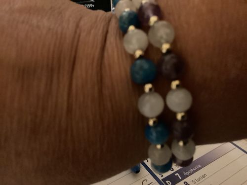 Customer photo review of Bracelet Détoxifiant en Apatite et Pierre de Lune | Or fin