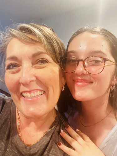Customer photo review of Square Acrylic Earrings