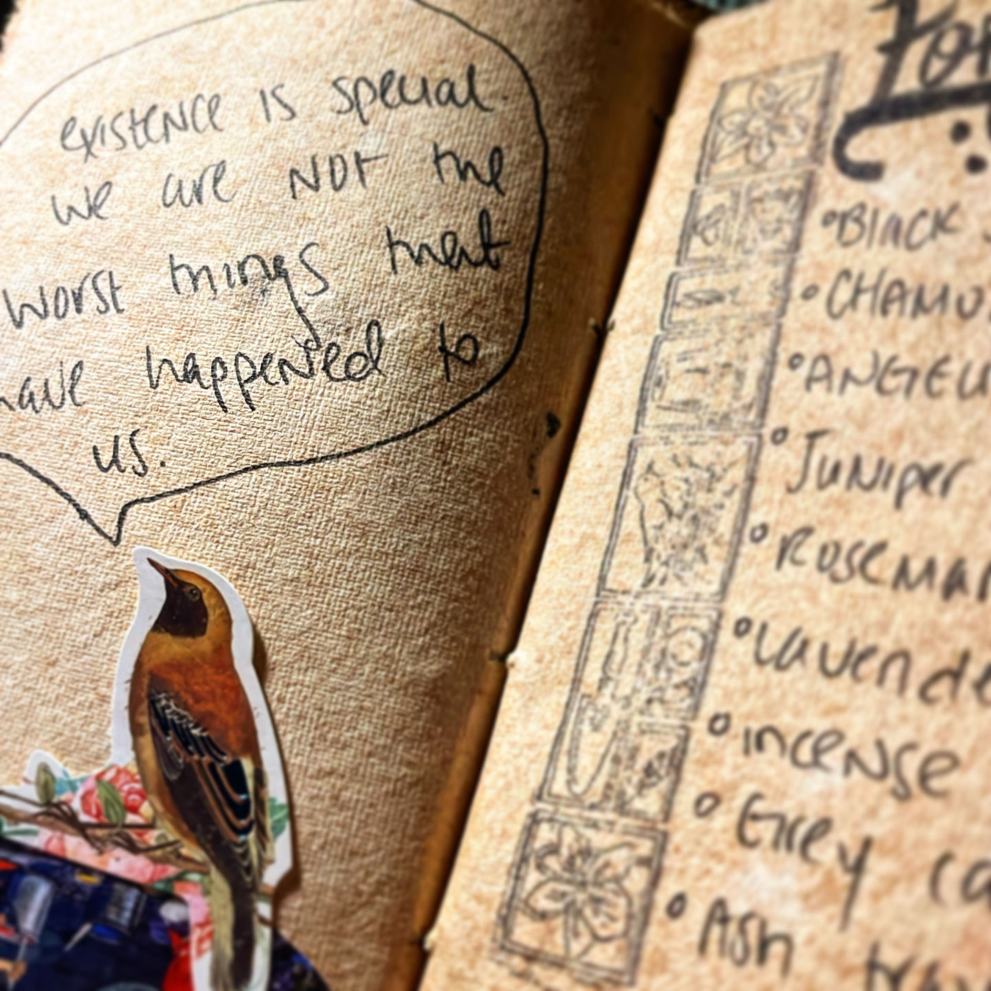 Customer photo review of Book of Shadows Leather Journal – Grimoire Notebook