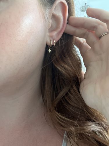 Customer photo review of Treasure Hoops - 10 Karat Gold