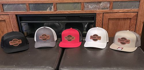 Customer photo review of Custom Leather Patch Trucker Hat - Richardson 112