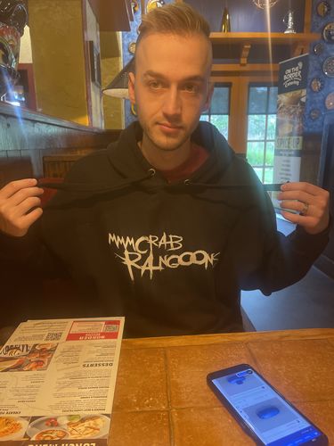 Customer photo review of Mmm Crab Rangoons (MCR) Unisex Hoodie