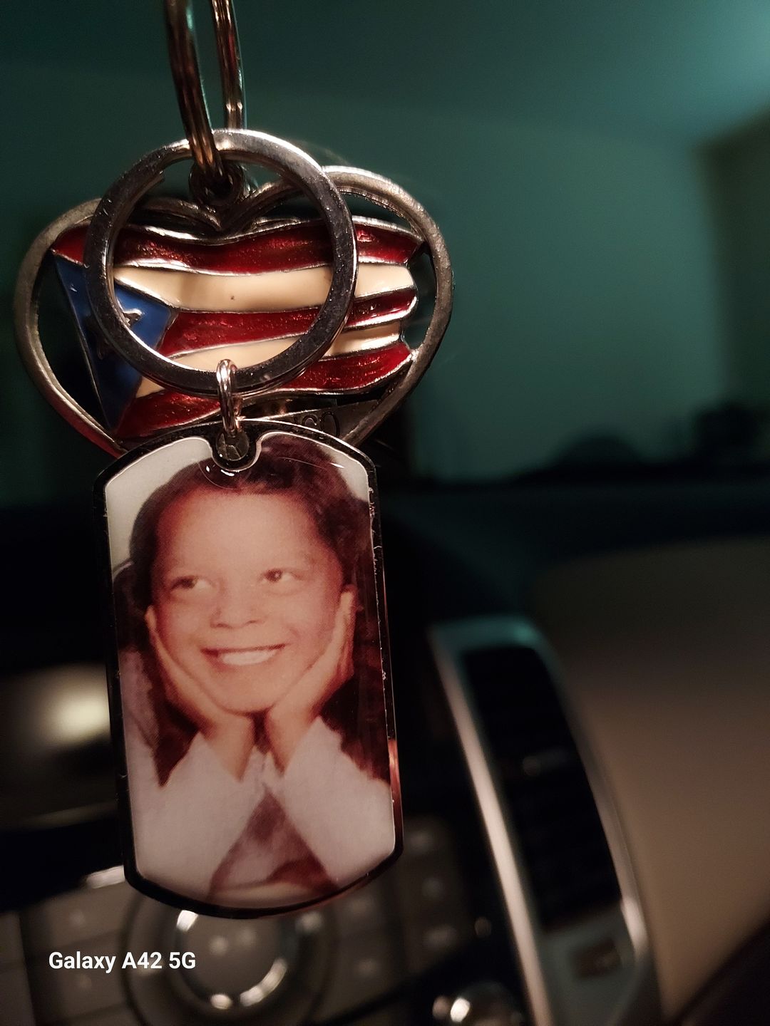 Customer photo review of I Will Carry You With Me Until, Personalized Keychain, Memorial Gifts, Custom Photo