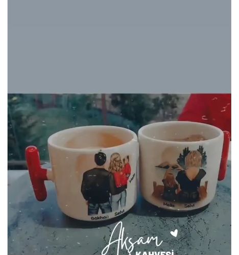 Customer photo review of Kişiye özel 3 kişilik erkek-kız çocuk aile el yapımı T fincan