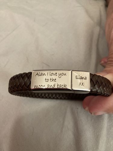 Customer photo review of Men's Personalised Message Bracelet