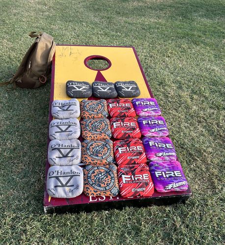 Customer photo review of 2023 Fire Ember Cornhole Bags - Set of 4