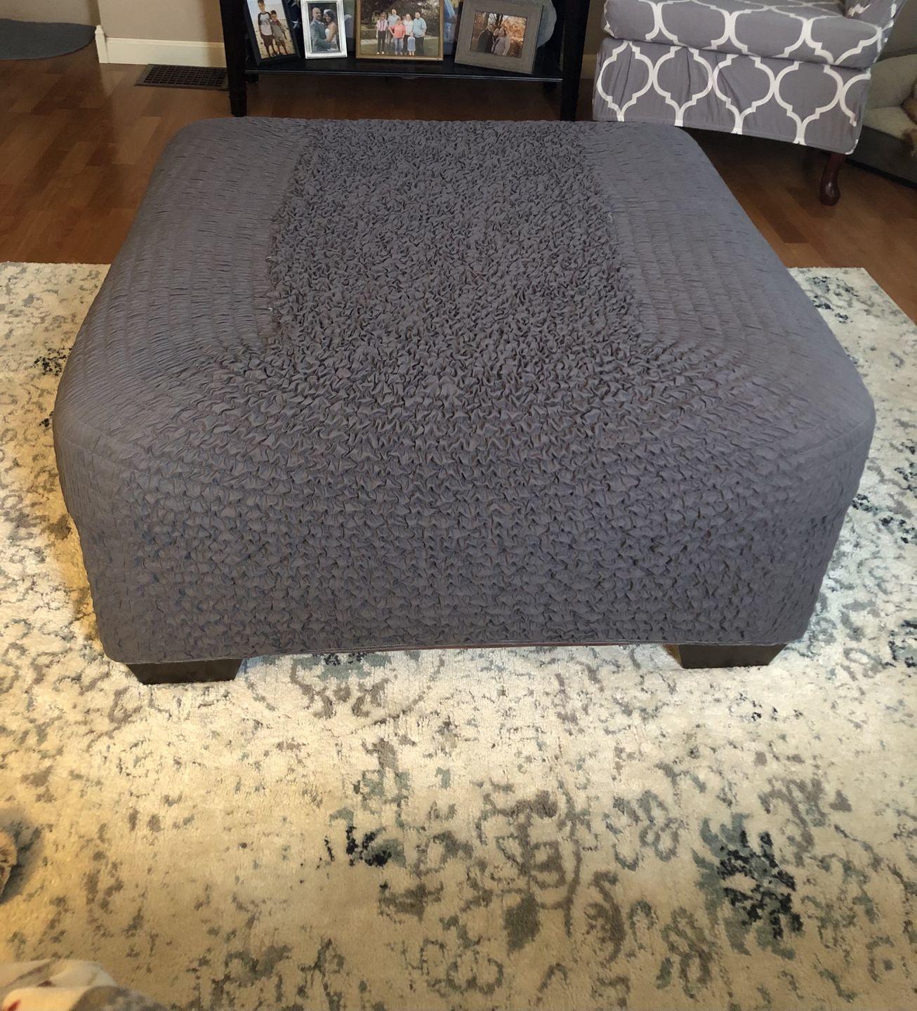 Customer photo review of Footstool Cover - Charcoal, Microfibra