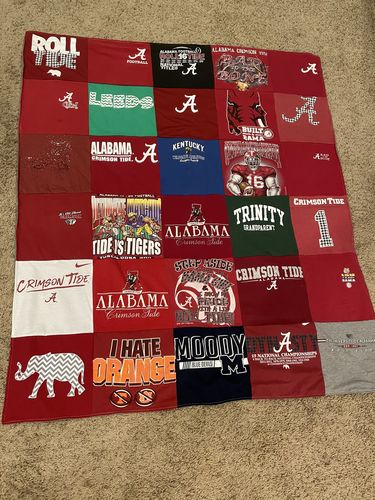 T-shirt quilt featuring university of alabama football by Sandra from KY