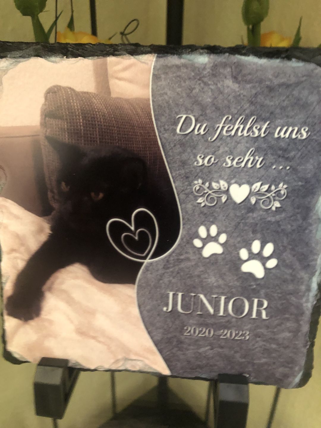 Customer photo review of Du fehlst uns - Individuelle Schieferplatte
