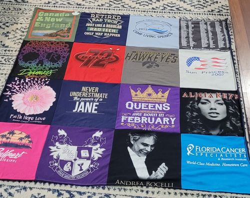 T-shirt quilt from university of iowa by Jane from NC