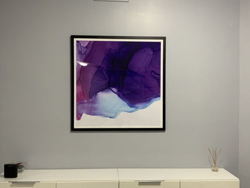 Customer photo review of Decisions - Inkwell in Purple and Pink - Abstract Alcohol Ink Painting Wall Art Print