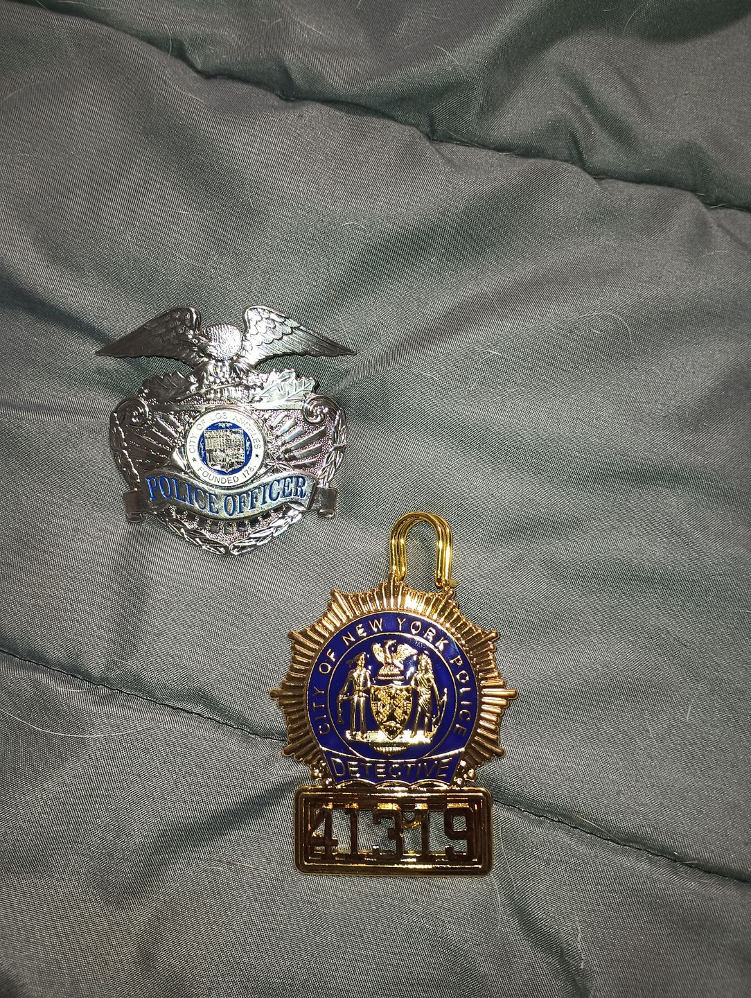 Customer photo review of NY New York Detective Police Badge Replica Movie Props *Customizable Badge Number*