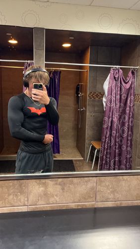 Customer photo review of Dark Knight Long Sleeve Compression Shirt