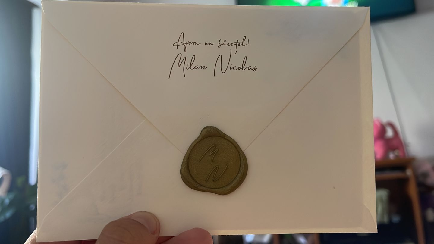 Customer photo review of Classical apes, invitație botez,fetiță/băiețel, handmade