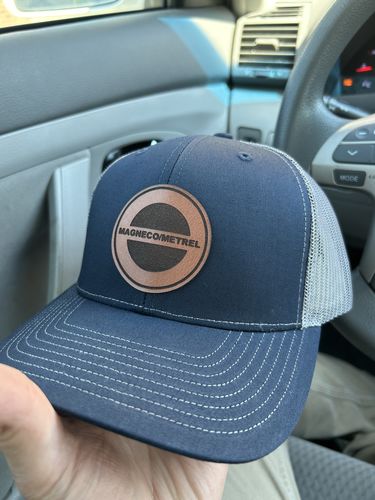 Customer photo review of Custom Leather Patch Trucker Hat - Richardson 112