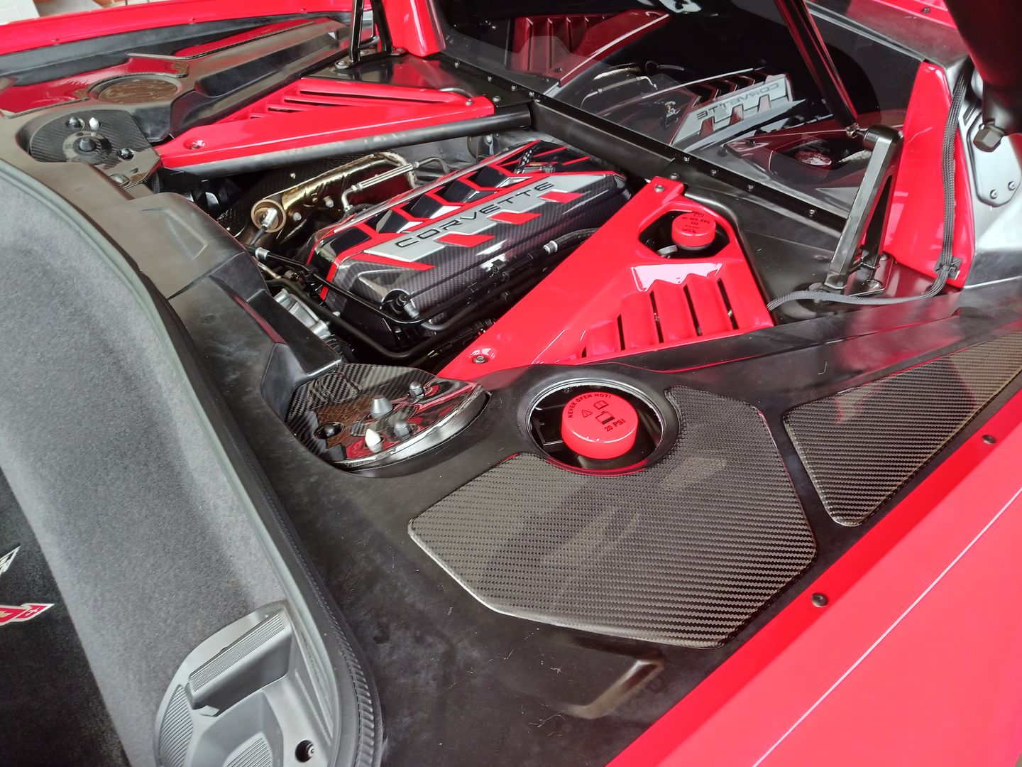 Customer photo review of Corvette C8 Carbon Fiber Engine Bay Panel Accent Covers