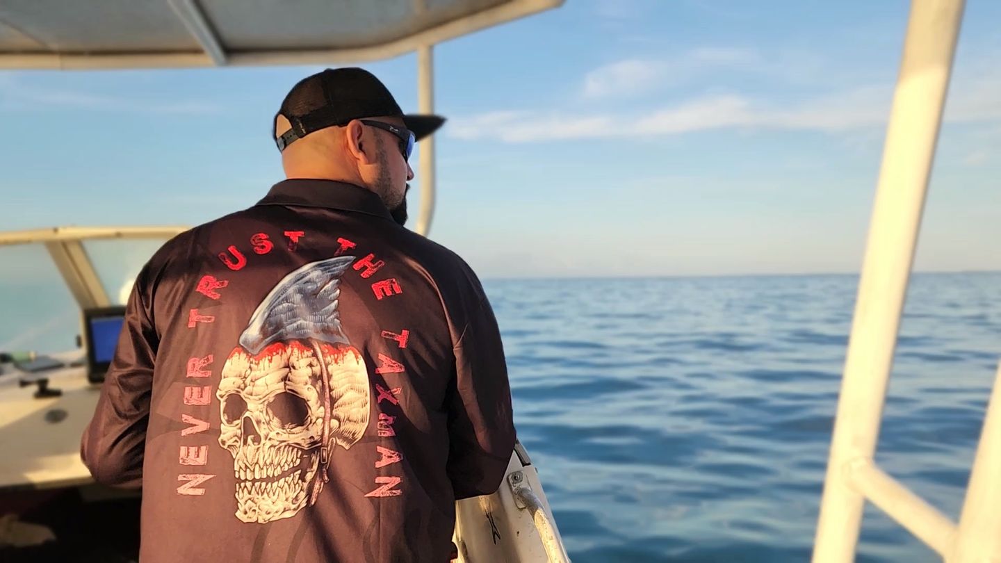 Customer photo review of NOT MY FIRST RODEO Fishing Jersey