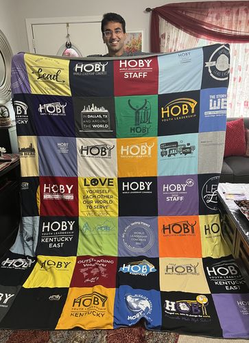 T-shirt quilt with leadership, service themes by Behrad from KY