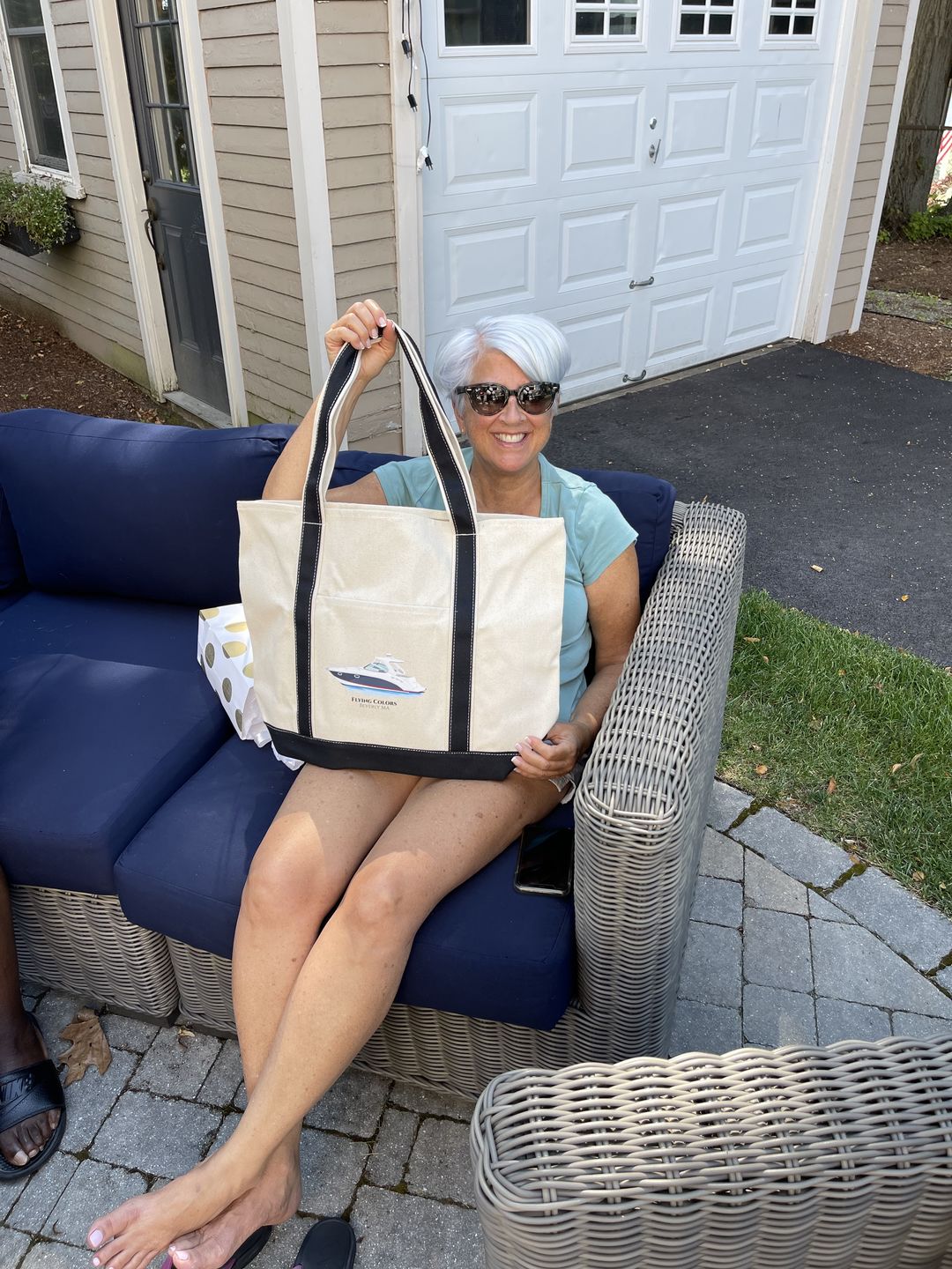 Customer photo review of Custom Boat Tote Bags