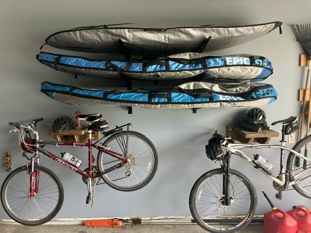 Customer photo review of Wall Mounted Watersport Rack - Made in USA
