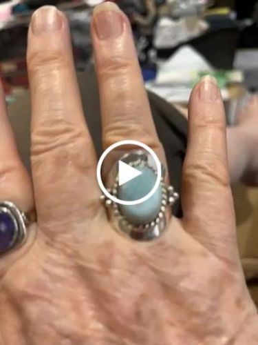 Customer video review of Larimar Sterling Silver Boho Ring for Women