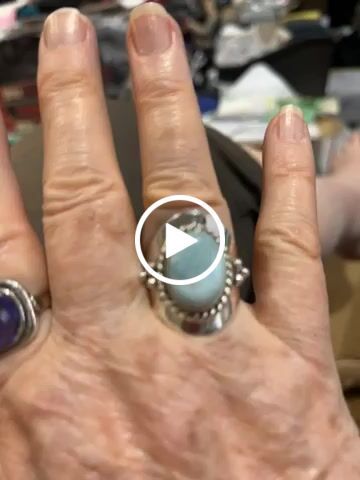 Customer video review of Larimar Sterling Silver Boho Ring for Women