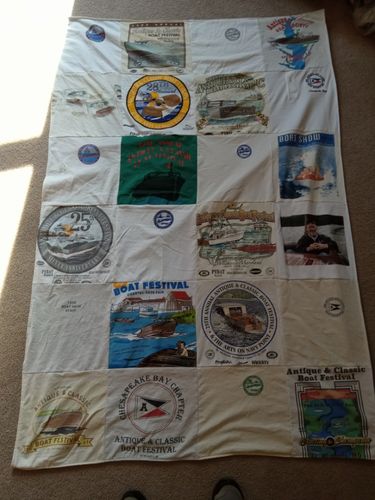T-shirt quilt with boating, festivals themes by Diane from MD