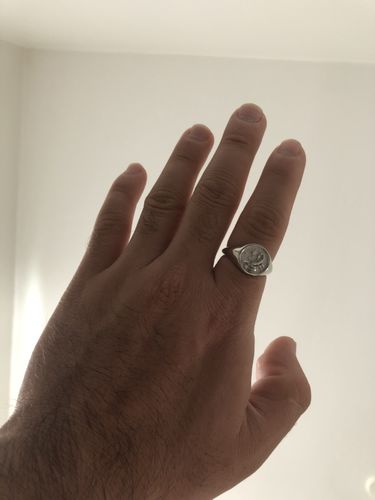 Customer photo review of Scorpio Small Signet Ring