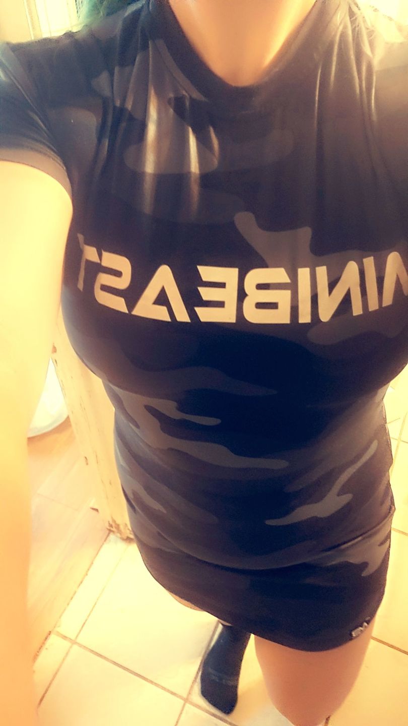Customer photo review of OG T-Shirt Dresses - Black Camo "MB" (Short Sleeve)