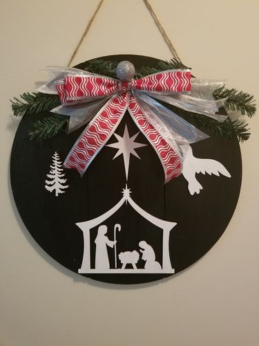 Customer photo review of Unfinished Wood Bethlehem Nativity Shape - Christmas - Craft - up to 24" DIY