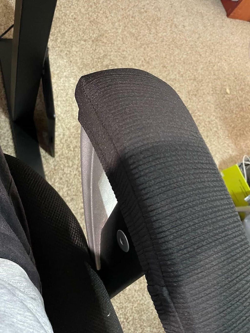 Customer photo review of Removable Washable Office Chair Armrest Slipcovers