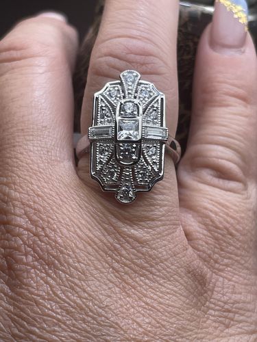 Customer photo review of Art Deco Milgrain CZ Ring in Sterling Silver