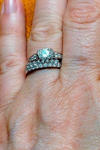 Customer photo review of Half Bezel Moissanite Channel Set Engagement Ring