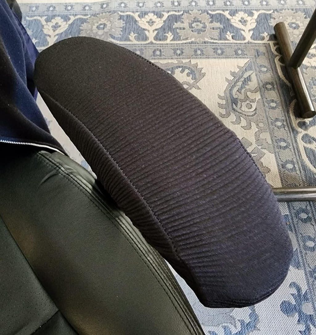 Customer photo review of Removable Washable Office Chair Armrest Slipcovers