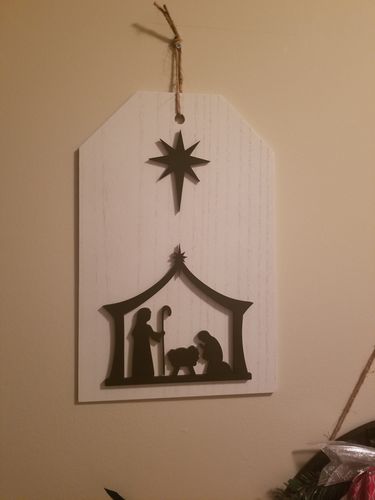 Customer photo review of Unfinished Wood Bethlehem Star Shape - Heaven - Angels - Christmas - Craft - up to 24" DIY