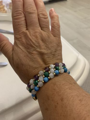 Customer photo review of Bracelet Détoxifiant en Apatite et Pierre de Lune | Or fin