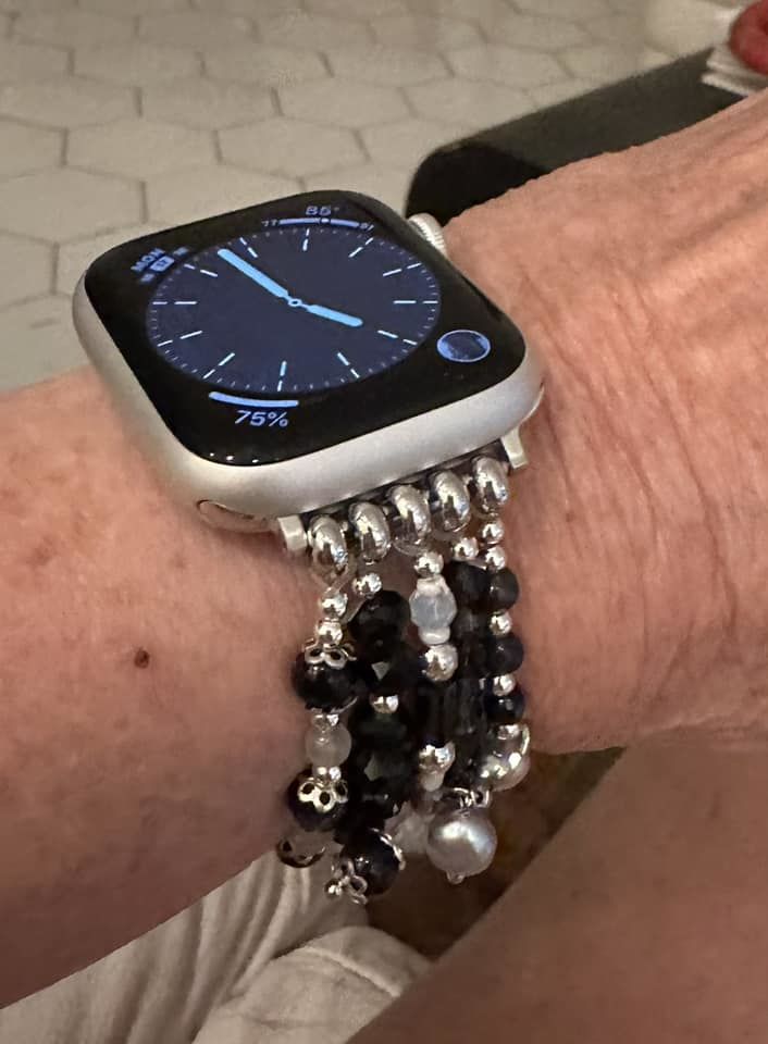 Customer photo review of Ethereal Frost Stretch Apple Watch Strap